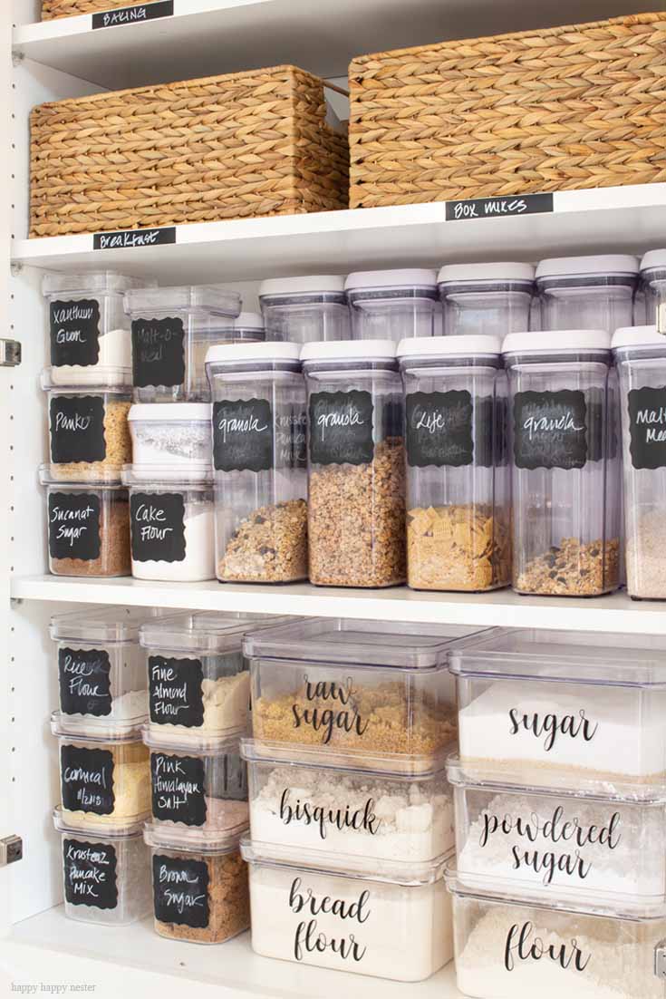 Organizing with Container Store Products makes a kitchen system is easy and great. Their clear stackable containers are the best for space and efficiency. This system is super and usable and your kitchen will be organized quite easily. Storage | Organizing | The Container Store | Organizing System | Kitchen Organizing