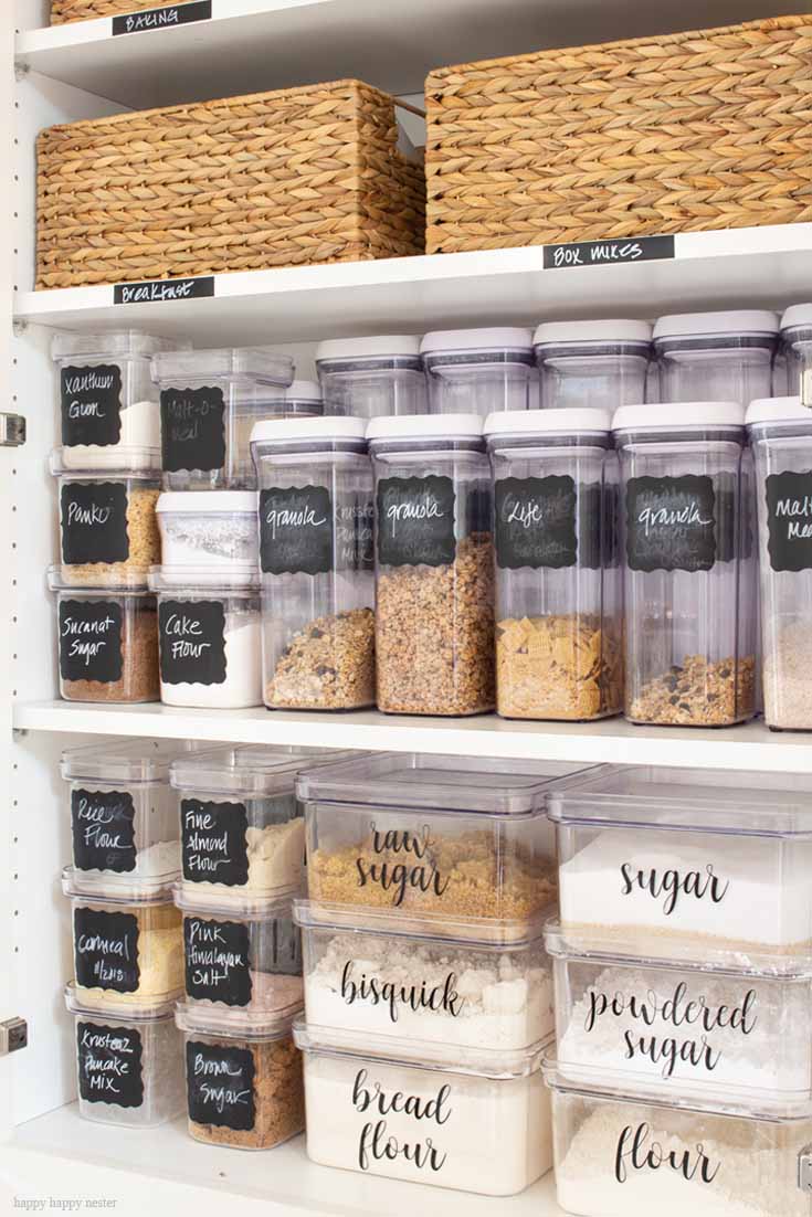 Organizing with Container Store Products makes a kitchen system is easy and  great. Their clear st…