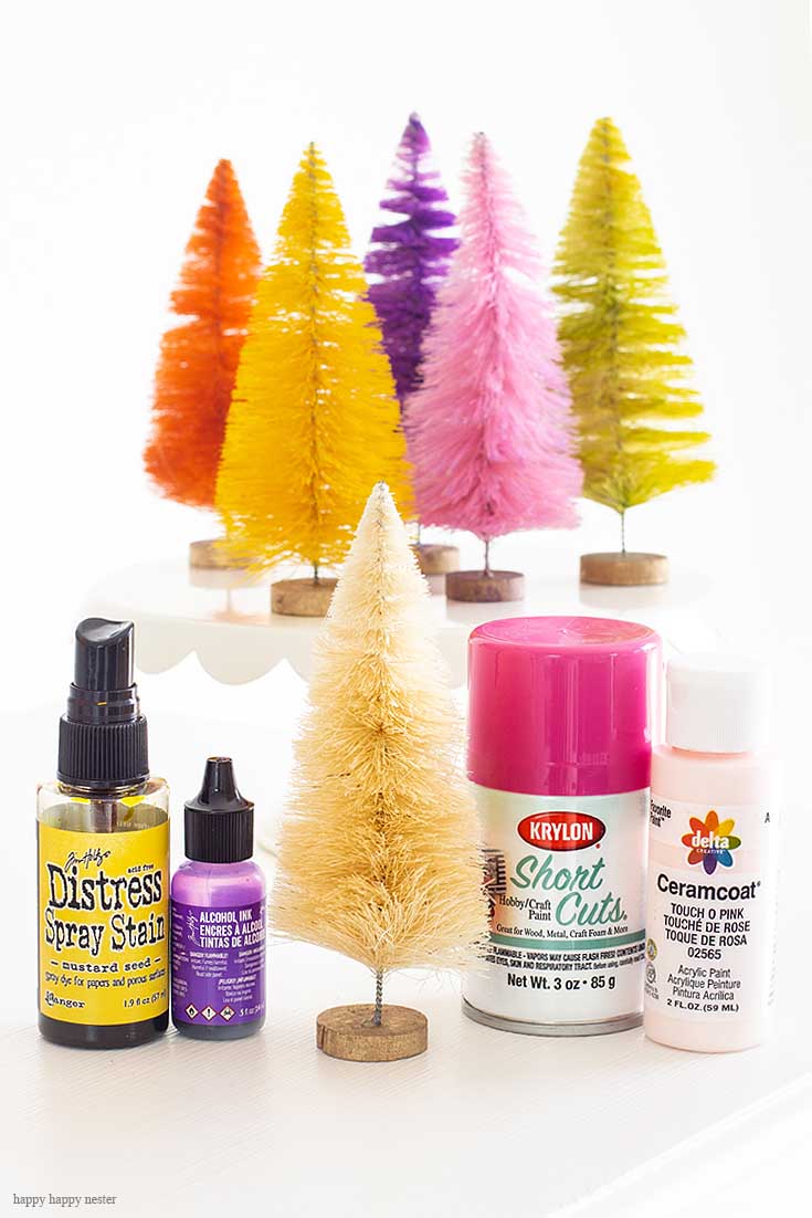 Bottle Brush Holiday Trees