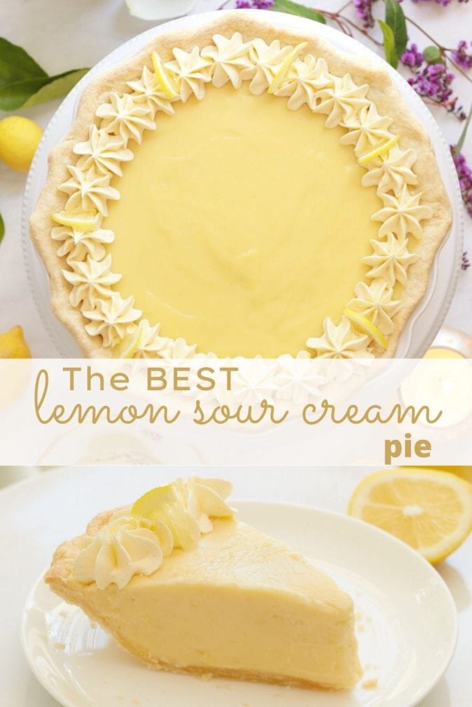 lemon sour cream pie recipe pin