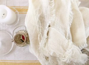 burlap table runner washed