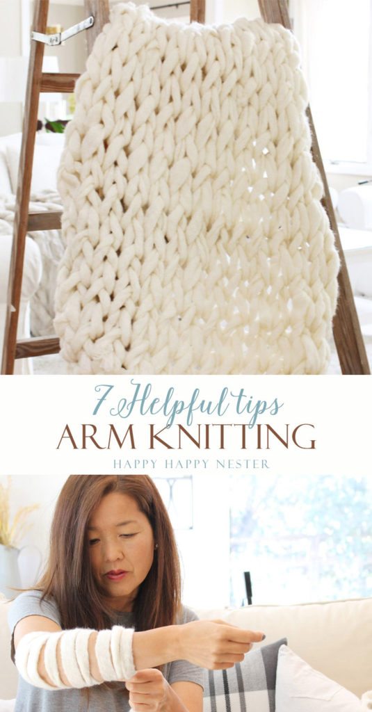 How To Hand Knit A Pillow - Happy Happy Nester