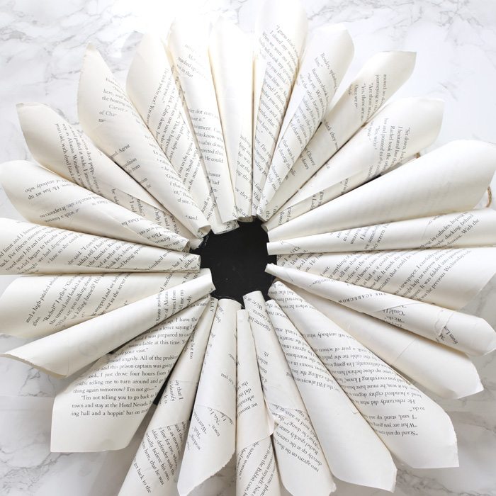 Book Page Wreath DIY - Happy Happy Nester