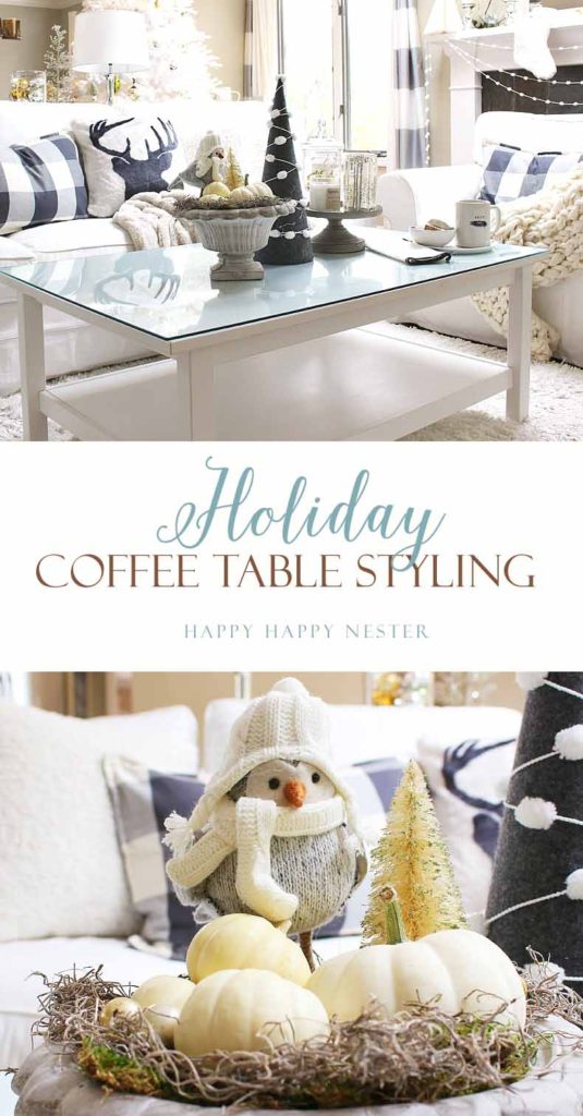 I hope my coffee table styling inspires you to tackle your coffee table this holiday! Keep it simple and festive with elements you already own.