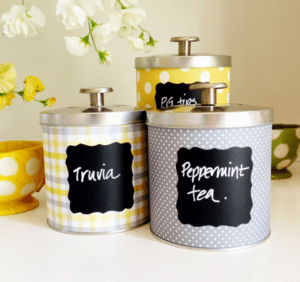 homemade diy tin can canisters