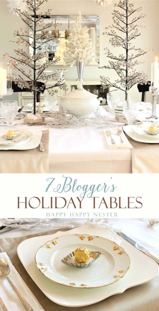 Seven gorgeous holiday tablescape ideas to inspire you for your dining room table. Enjoy our blog hop with these talented bloggers.