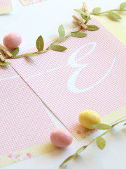 Free Easter Banner Printable: Pink and Green Gingham Print