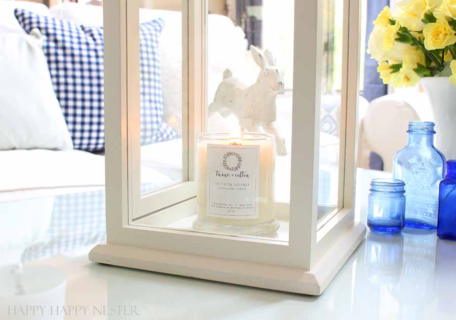 white pottery barn lantern