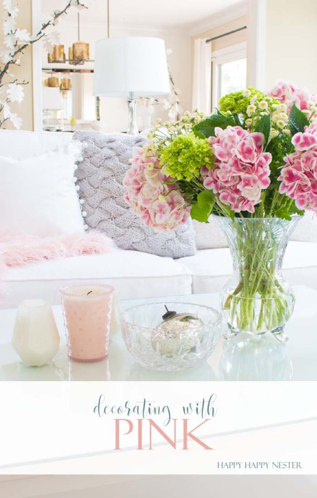 Decorating with pink is easy. Pink is getting a new look, and you should add some splashes in your home. I have two versions that introduce spring into my living room. I have some easy tips on quickly adding a few accents to your decor. Diy | decorating | blush | pink | millennials | trends