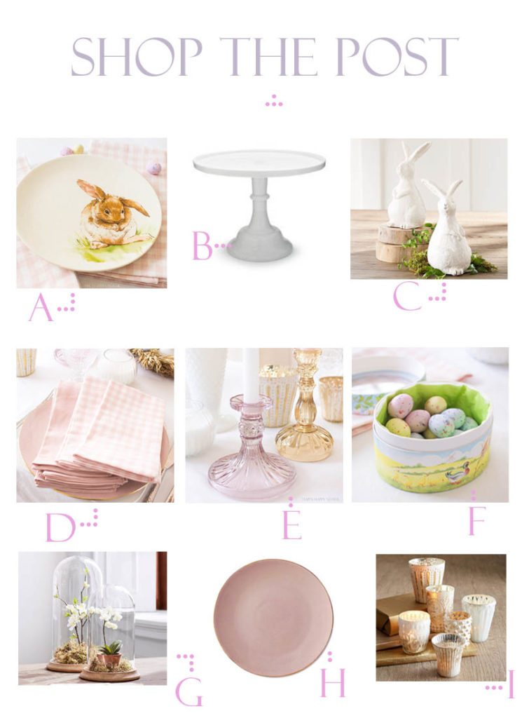 I'm all for simple Easter table settings. I'm certain you'll take away some inspiration from my table. Easy decorating ideas are among our Easter blog hop of twelve bloggers. Collect some ideas and get busy on your creating your Easter table. #decor #easter #easterdecor #decorating #eastertable #easytabledecor #holiday