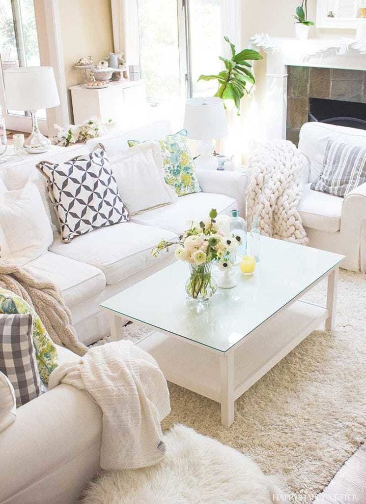 White living room decor