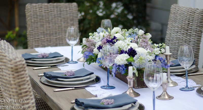 Here are some fun spring ideas with blue home decor as the focus. I chose a coastal theme that integrates aqua accents and Sanctuary Home shows off her gorgeous blue tablescape with vibrant blue flowers. All these are welcoming in spring with open arms. #homedecor #home #bluehomedecor #springdecorating #decorating