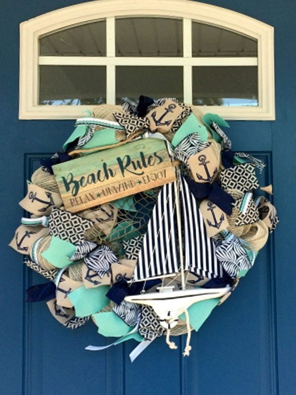 Anchors Away Wreath.  Wreaths, Crafts, Wreath crafts