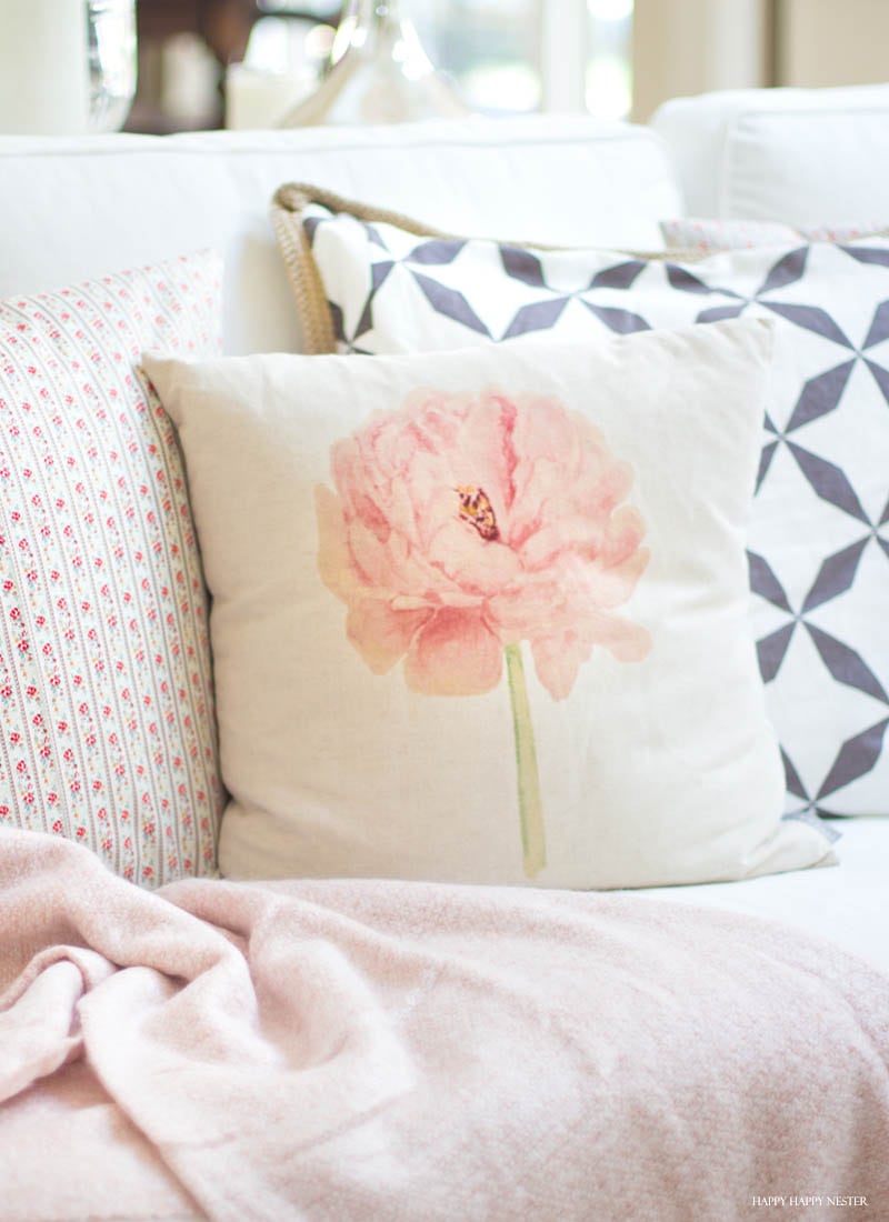 Watercolor floral hot sale pillow