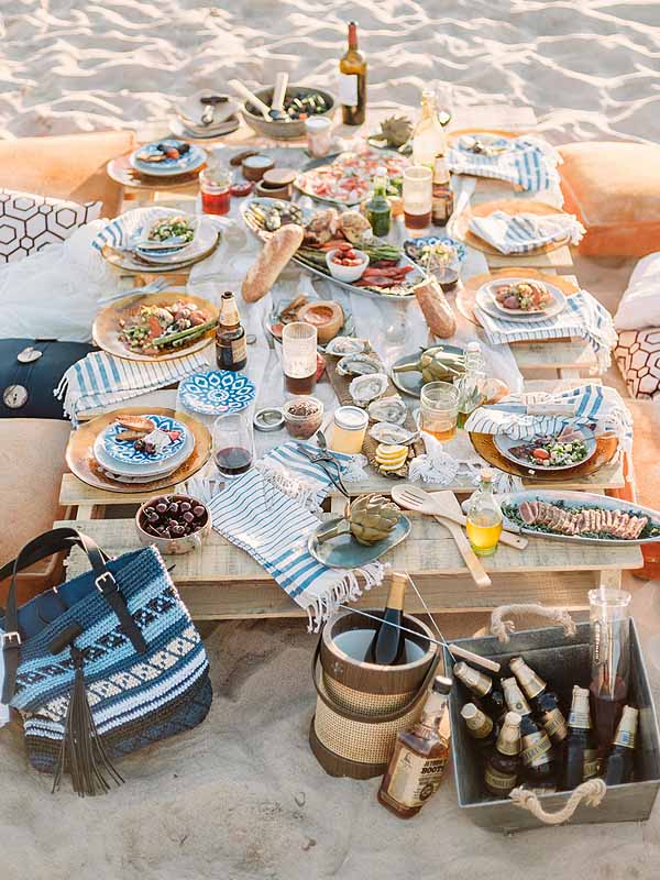 Coastal wedding reception table ideas