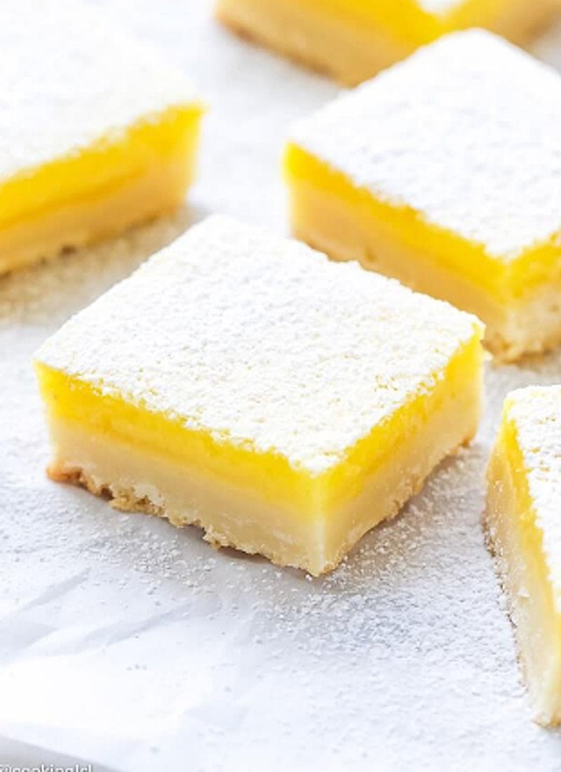 3 lemon bars on white kitchen surface