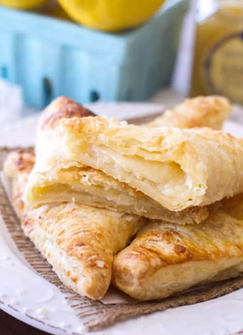 Lemon Cream Turnovers on a plate