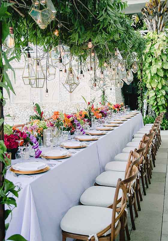 Tropical wedding table ideas