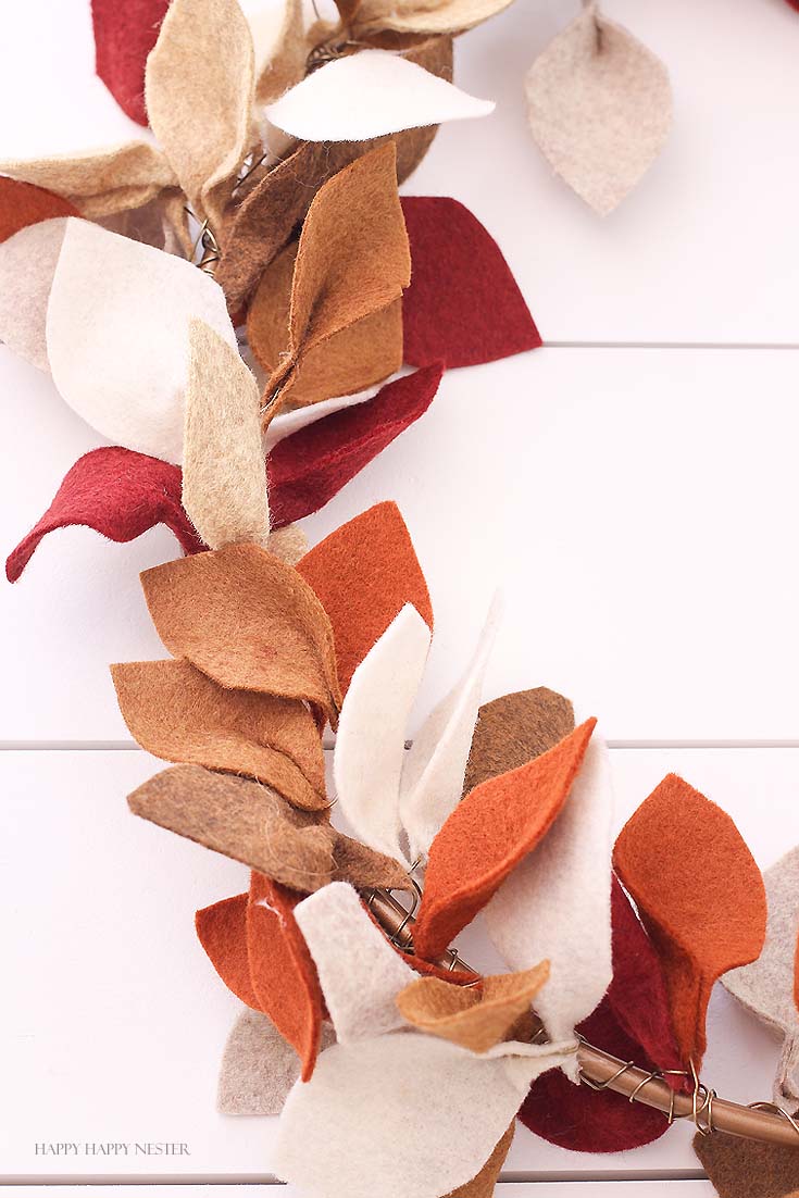 felt leaf wreath