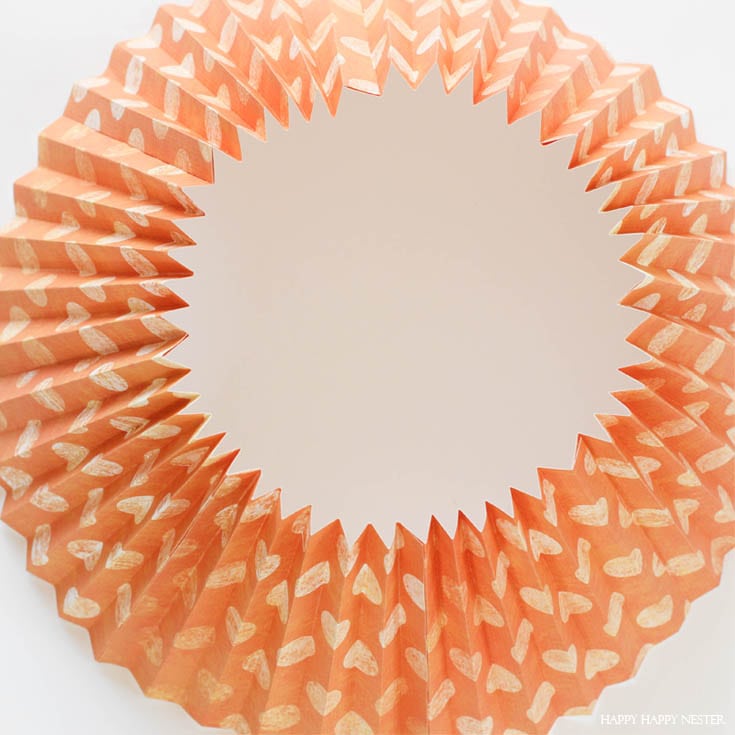 orange paper in a circle