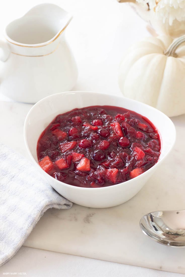 Easy Maple Apple Cranberry Sauce Recipe - Happy Happy Nester