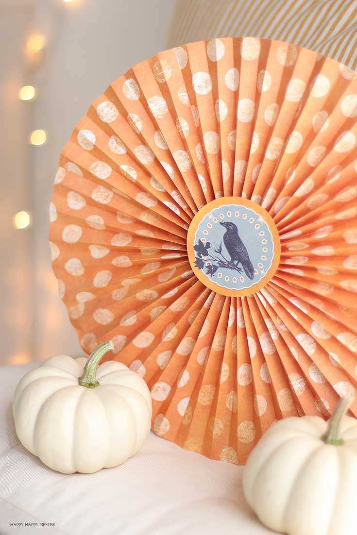 orange and white polka dot of halloween paper pinwheel