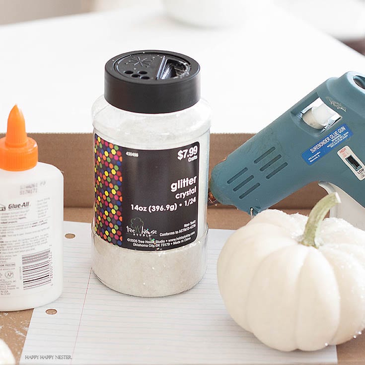 how to make glitter pumpkins supplies
