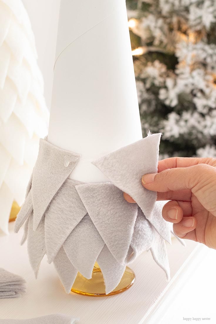 making a fleece cone christmas tree is easy and fun