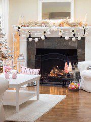 Black and White Cottage Christmas Mantel