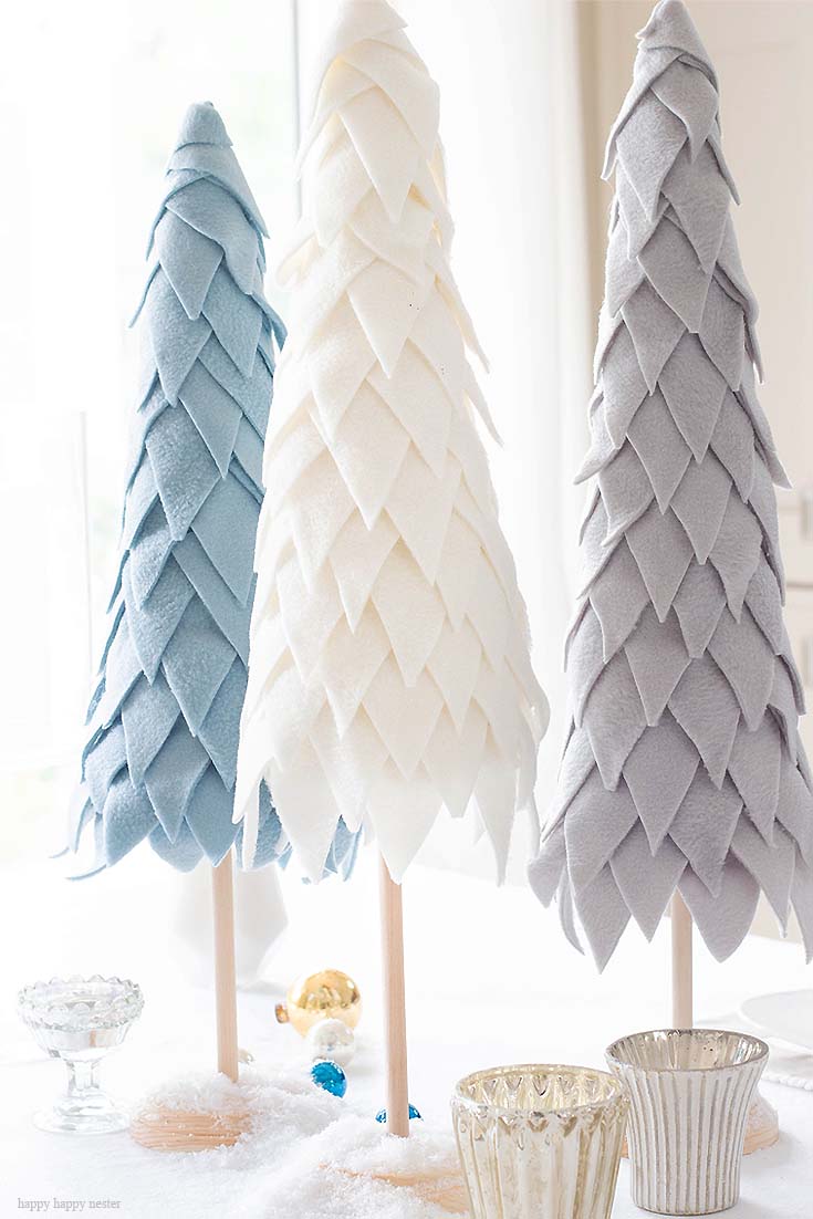 DIY Christmas Trees with Paper Cones and Fabric for the Holidays