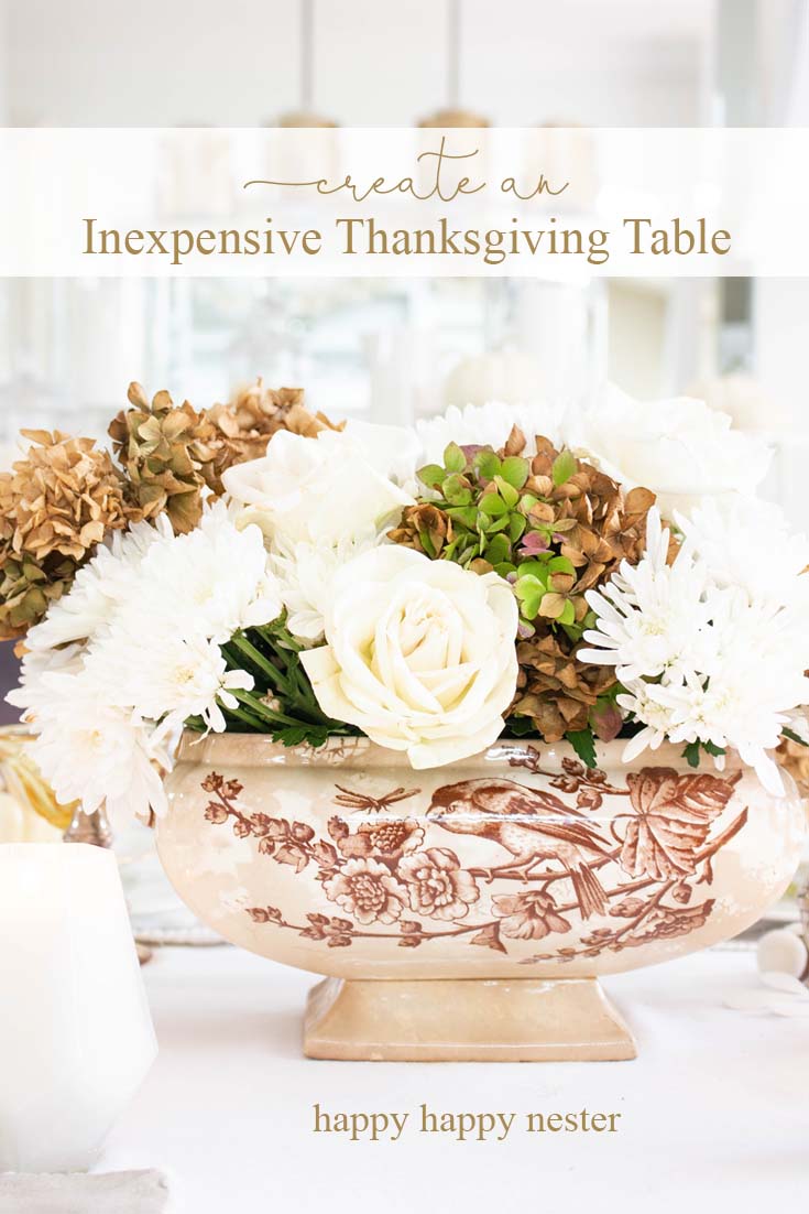 an inexpensive Thanksgiving table pin for pinterest