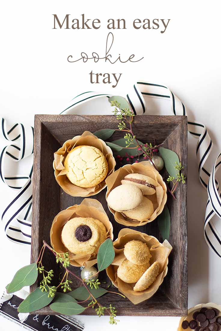 Do you need a Beautiful DIY Cookie Packaging Tray for gifts? If you need an easy way to present cookies on a tray, then you must try my perfect cookie tray idea. It is a quick and impressive way to gift some homemade cookies. All the cookies in this post have recipes. Cookies | Cookie Tray | Cookie Gift Ideas | Holiday 