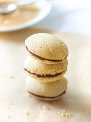 brown butter sugar cookies with chocolate ganache