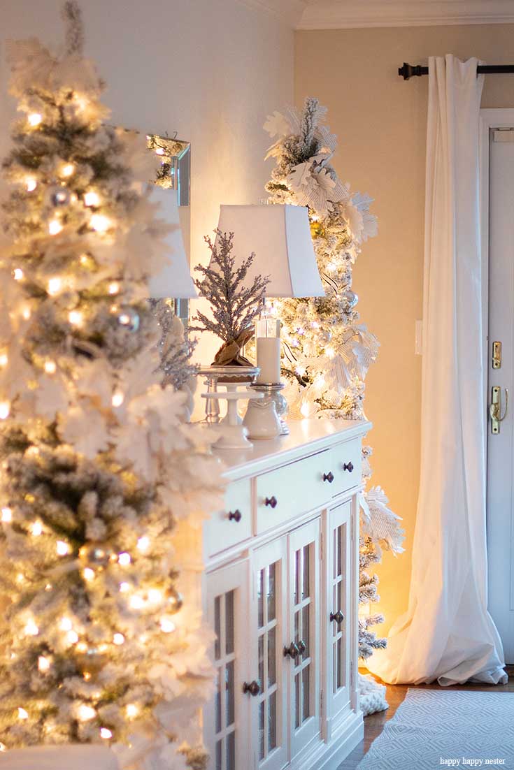 Welcome to an inspiring Christmas Home Night Tour. On the tour are my front porch, living room, and dining room. The tour includes twinkle lights, Christmas trees, holiday cookies, and even a decorated bike. The evening light makes everything sparkle and magical. Christmas Tour | Holidays | Christmas Decor | Christmas