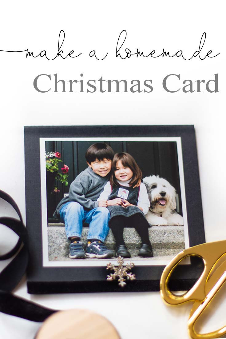 Want to make a unique Homemade Christmas Card this year? I made one that is super easy and so personal. If you feel crafty this year, make your own photo card. Craft | Homemade Card | Holiday Card | Make Your Card | Crafts | Paper Crafts | Photo Card | How to Make a Card | Homemade Crafts | Homemade | Christmas Cards