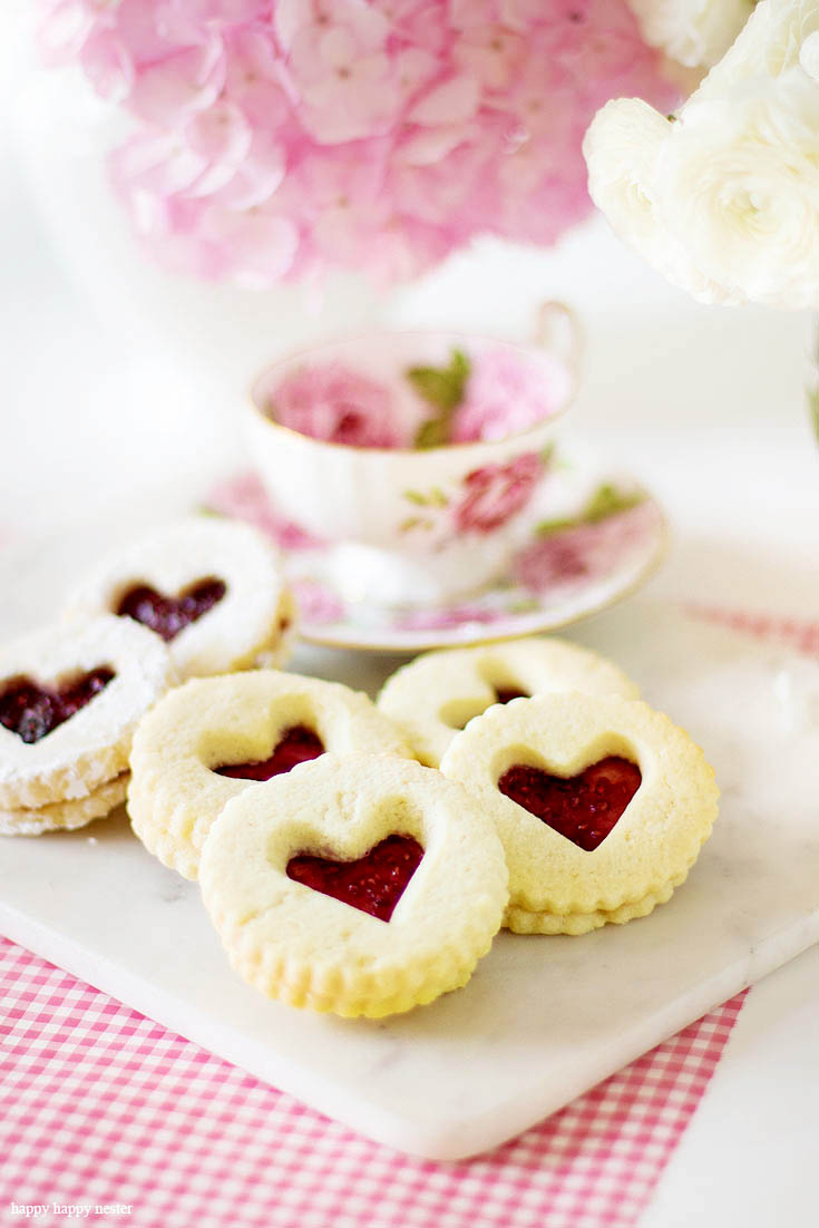 Raspberry Filled Valentine's Heart Cookie Recipe - Happy Happy Nester