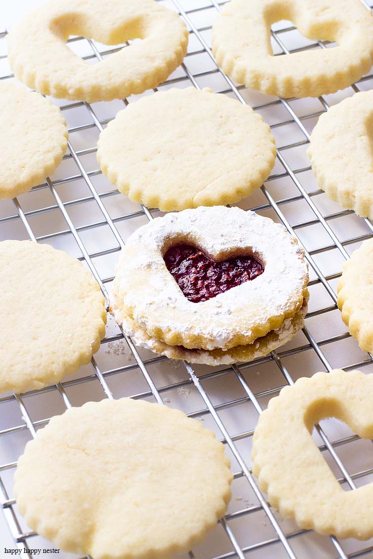 Raspberry Filled Valentine's Heart Cookie Recipe - Happy Happy Nester