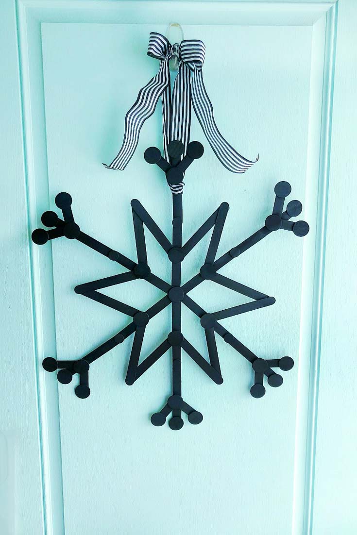 popsicle stick snowflake wreath