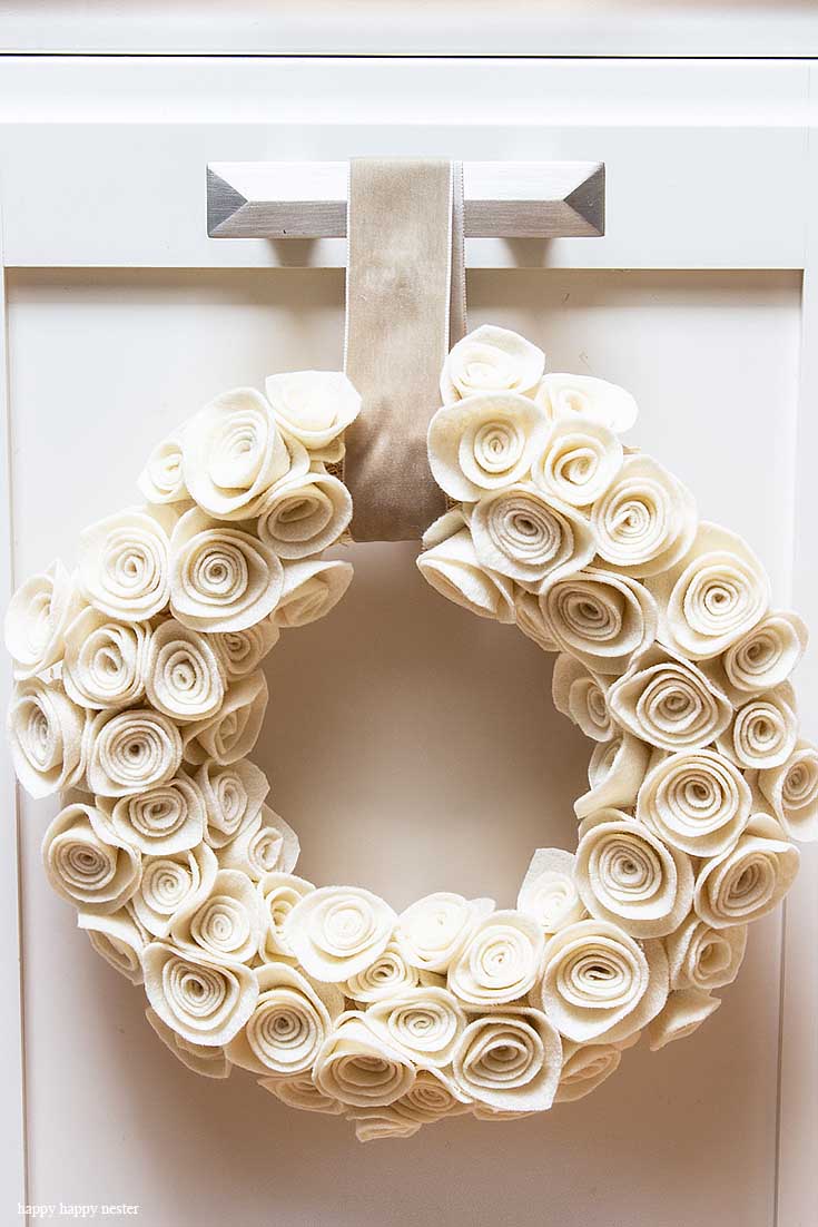 diy felt flower wreath