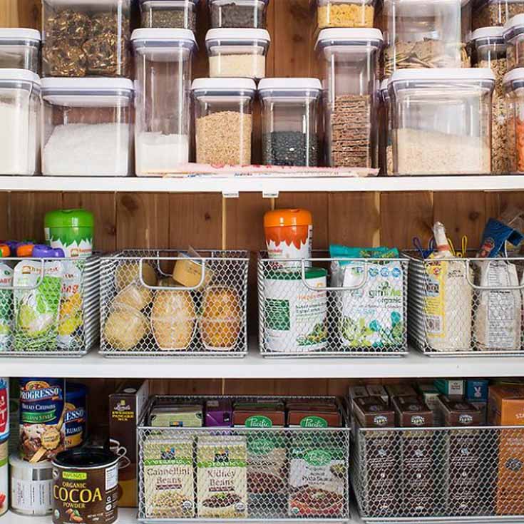 Organizing with Container Store Products makes a kitchen system is easy and  great. Their clear st…