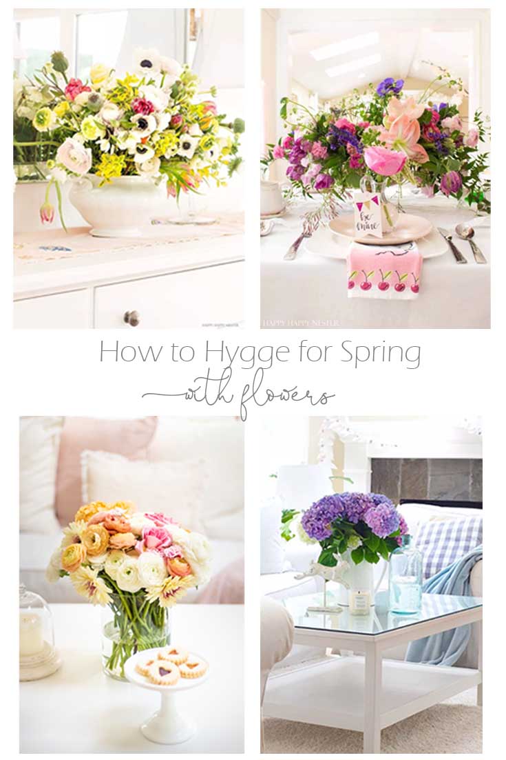 How to Hygge for Spring with Flowers is essential after surviving a long winter. Spring flowers add coziness to any home. Flowers always create a lovely homey atmosphere, and they immediately welcome people with a beautiful embrace. Hygge | Hygge Home | Spring Decor | Spring Flowers | Floral Bouquets | Flowers | Spring