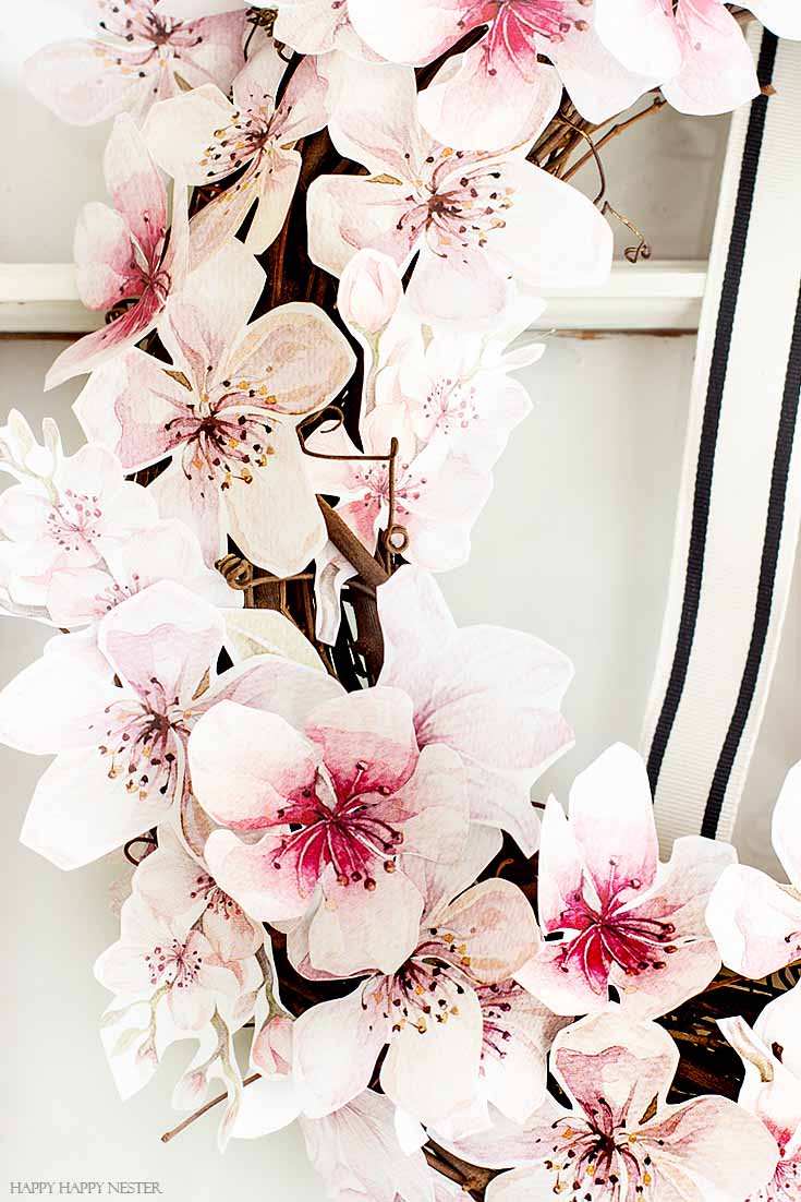 FreshCut Paper Cherry Blossom Heart Wreath