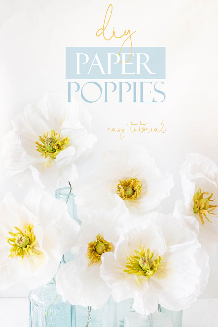 How to Make Crepe Paper Flowers is an easy tutorial that will walk you through step by step. These Icelandic Poppies are beautiful as a bouquet in a vase or as a wedding bouquet. They are easy paper flowers to make. #paperflowers #crepepaper #paperprojects #crepepaperflowers #paperflowerstutorial #papercrafts #paperdiy