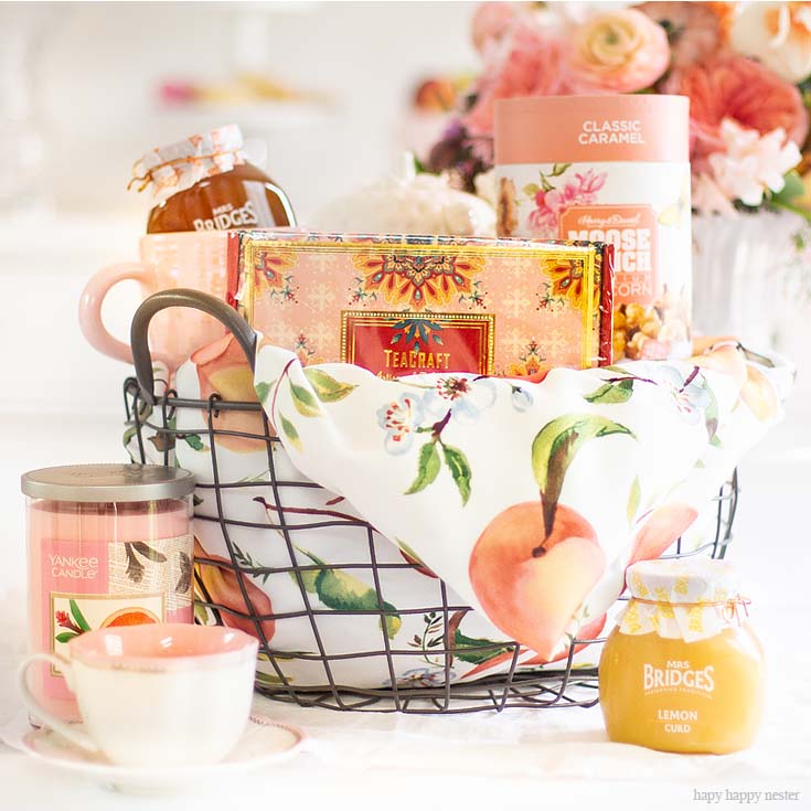 Need some Gift Basket Ideas for Mother's Day? Or for that matter any friend who loves tea parties? Well, this post teaches all the things to consider when putting together a great gift basket from the container to the perfect items from HomeGoods! #giftbasketideas #giftbaskets #gifts #HomeGoods #shopbaskets #teabasket