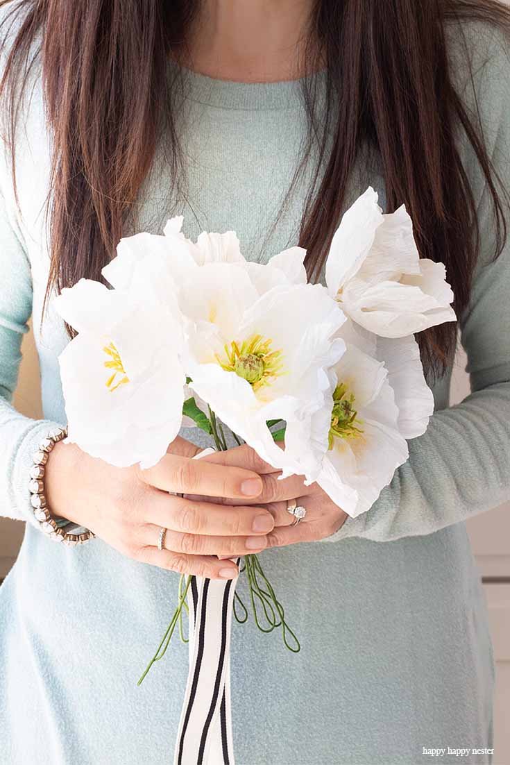 Create Pretty White Crepe Paper Lilies with our Simple DIY Tutorial