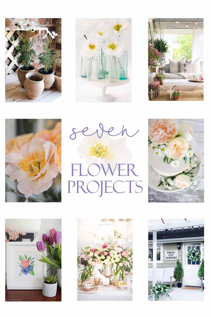 Check out this post of 7 Wonderful Flower Project Ideas. Make some paper flowers, decorate a cake with flowers, these are just a few ideas. #flowers #crafts