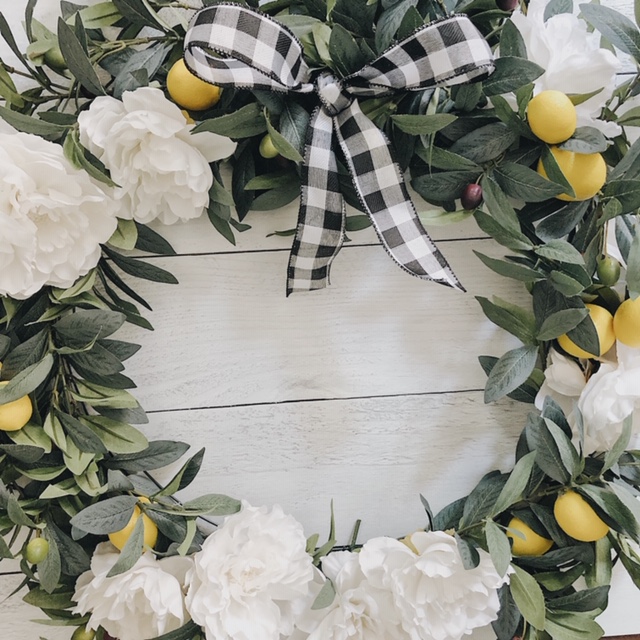 Lemon and peony wreath.