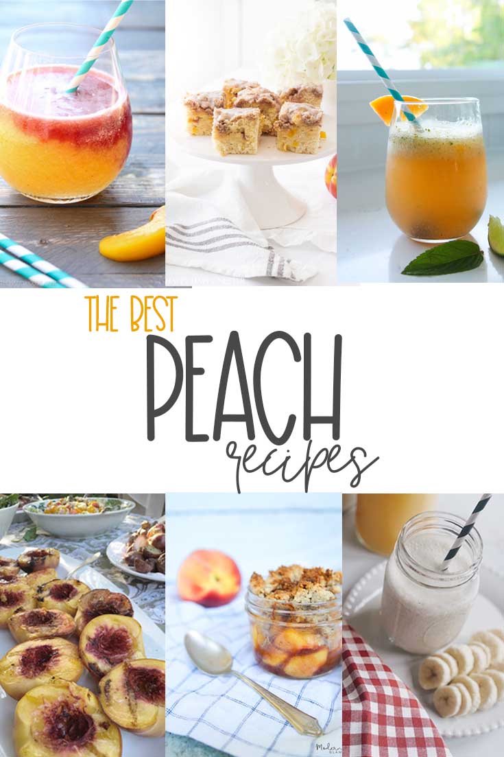 I have rounded up the Best Summer Peach Recipes from my blog and also my friend's blogs. If you have a few peaches you need to try these delicious recipes. #peaches #recipes #peachrecipes