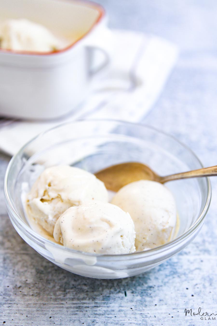 This Paleo vanilla bean ice cream is to die for. It is a non-dairy recipe, so if you have milk allergies, it is the perfect alternative to ice cream. #non-dairy #paleo #paleodesserts #desserts #icecream 