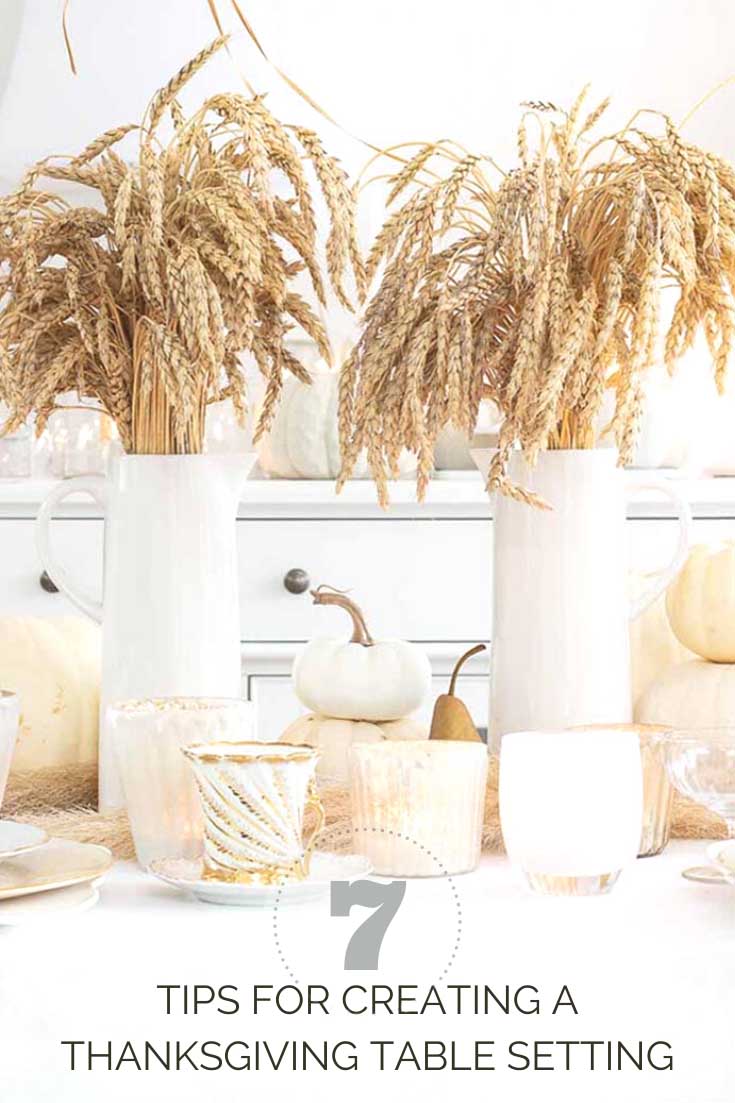 Here is a Thanksgiving Table Setting Made Easy. Find out how to set a Thanksgiving table step by step. Wheat makes a beautiful fall centerpiece for a table. #thanksgiving #thanksgivingtable #tabledecor #createathanksgivingtable #tablesetting #wheat #weddingdecor